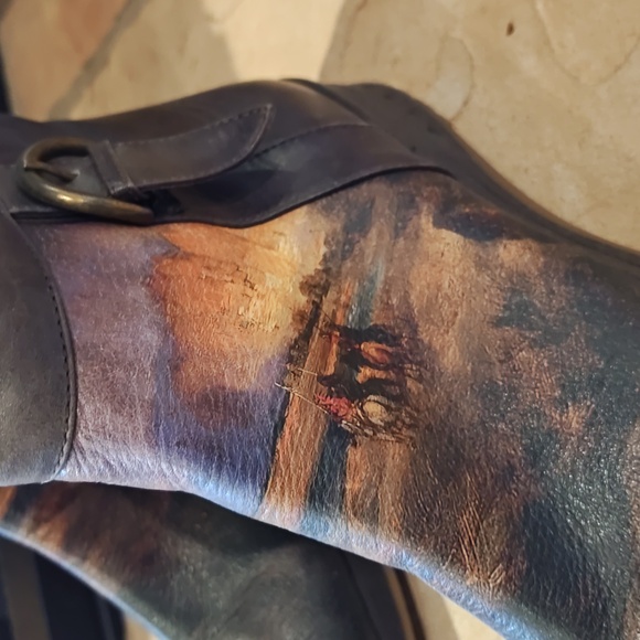 L'Artiste hand painted leather ankle boots size 39 - Picture 2 of 5